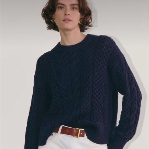 J. Crew Sweaters - #142 J. CREW Navy Cable Knit Sweater